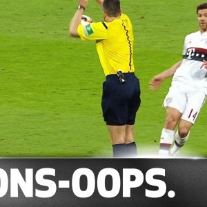 Pass Goes Wrong - Xabi Alonso Hits the Referee